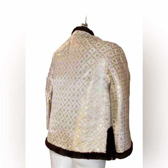 Kimono Satin & Faux Mink Fur Reversible Vintage Asian jacket - Picture 5 of 16